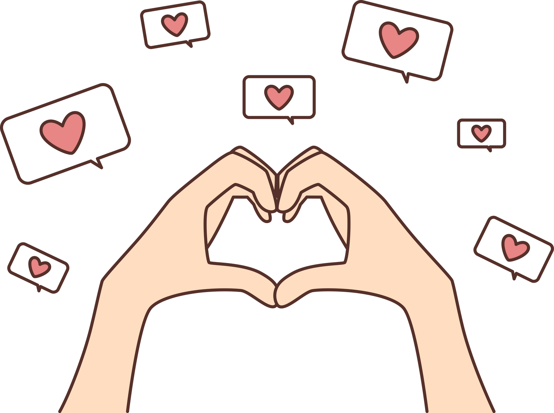 Person make heart gesture with hands