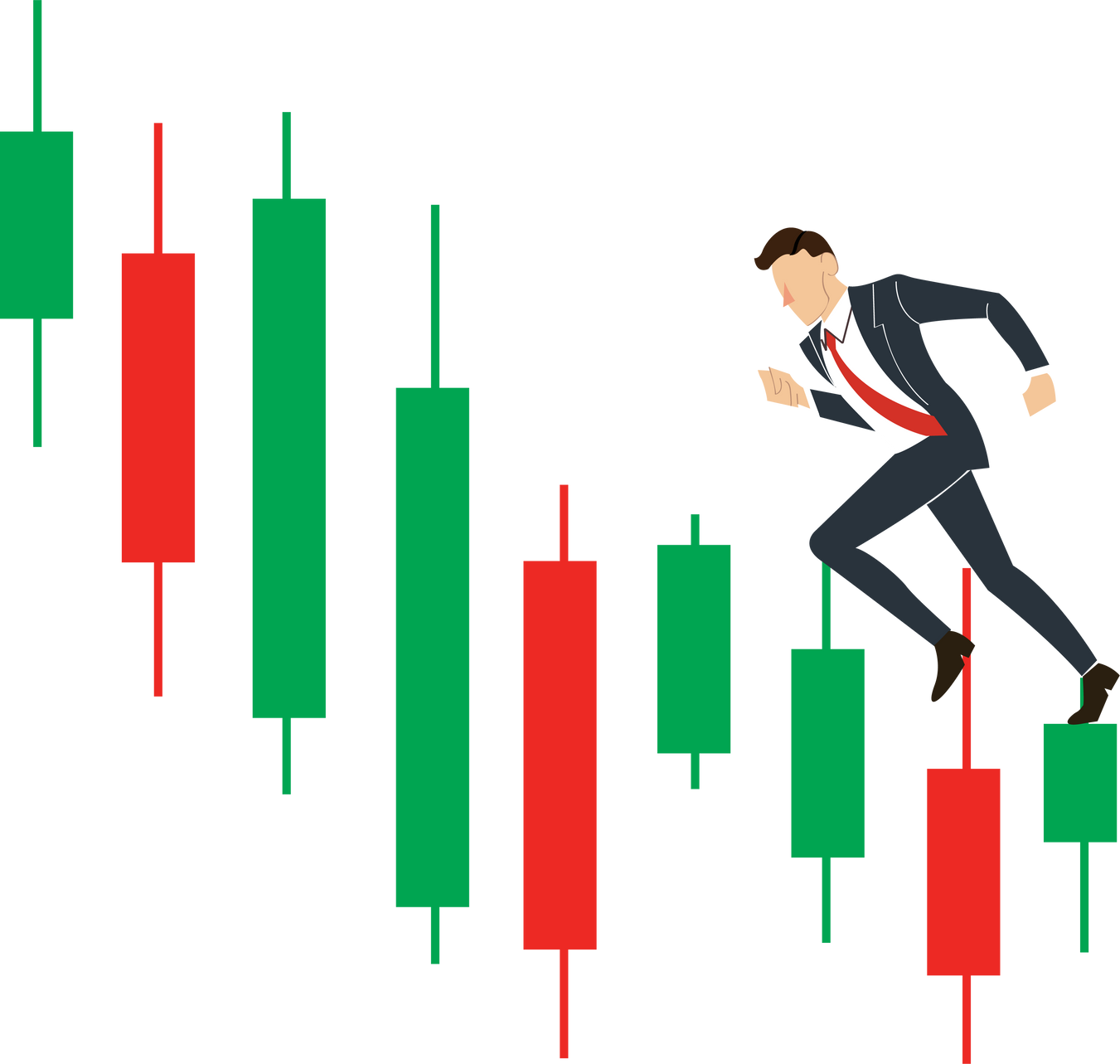 man on Candlestick stock exchange