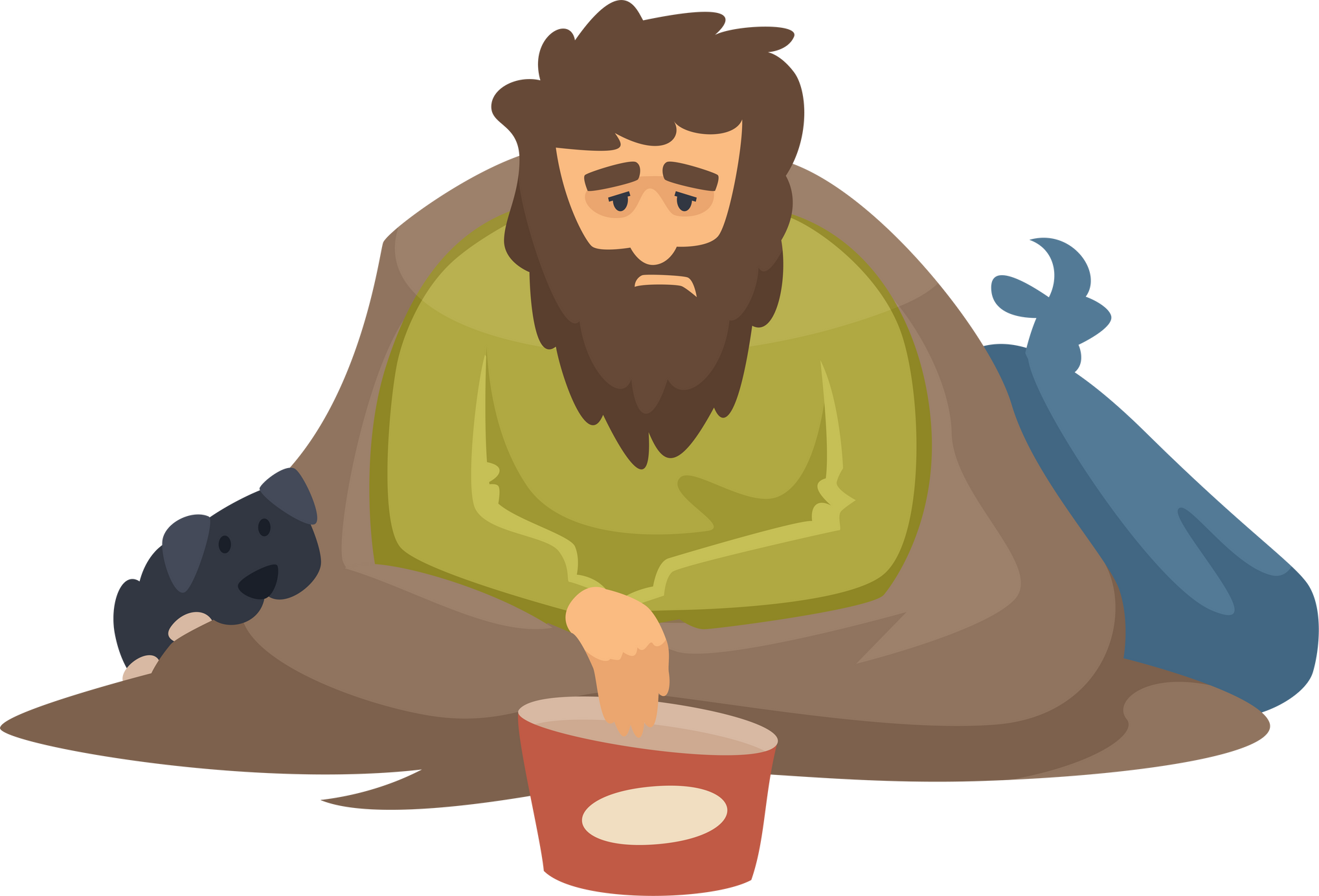 unhappy  poor desperate peoples vector character